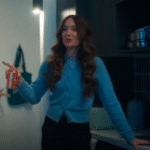 A Melbourne Match Mallory Jansen Blue cardigan