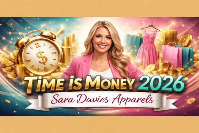 Time is Money Sara Davies Apparels Banner