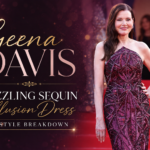 Geena Davis Dazzling Sequin Illusion Dress & Style Breakdown