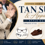 Stephen Colbert Inspired Tan Suit & Apparel Style Guide