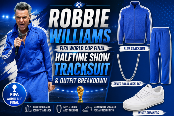 Robbie Williams FIFA World Cup Final Halftime Show Tracksuit & Outfit Breakdown